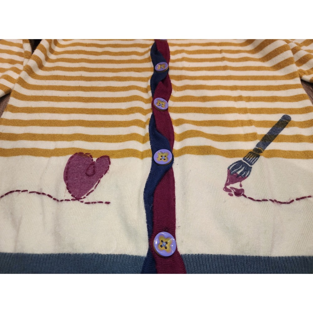 Matilda Jane Paint by Numbers Girls Striped Cardigan Paint Brush Heart Size 6 - Picture 4 of 7
